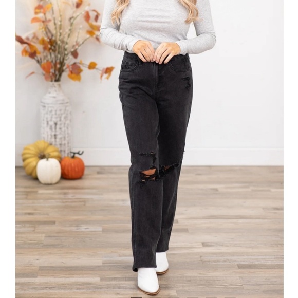 Judy Blue Denim - JUDY BLUE ~ Black Distressed Boyfriend Fit Jeans